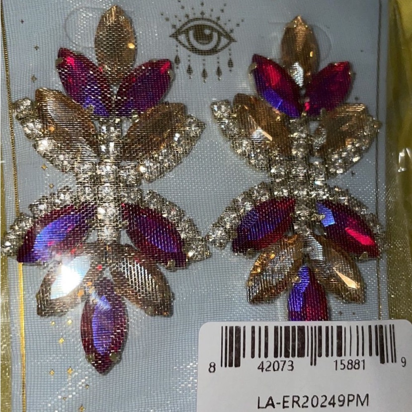 Eye Candy Pink Purple Ab Color Changing Statement Earrings